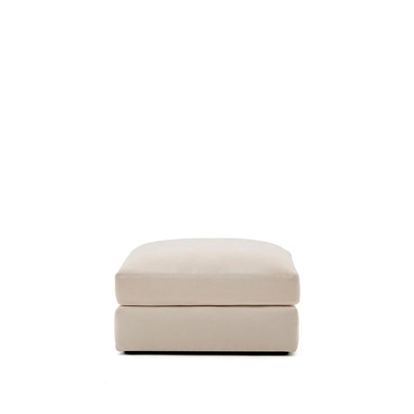 Fußablage Alea mit abnehmbarem Bezug aus Chenille in Beige, 90 x 90 cm von Kave Home – Bild 1