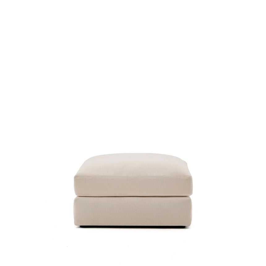 Fußablage Alea mit abnehmbarem Bezug aus Chenille in Beige, 90 x 90 cm von Kave Home – Bild 1