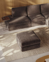 Fußablage Alea mit abnehmbarem Bezug aus Chenille in Beige, 90 x 90 cm von Kave Home – Bild 2