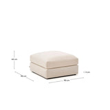 Fußablage Alea mit abnehmbarem Bezug aus Chenille in Beige, 90 x 90 cm von Kave Home – Bild 3