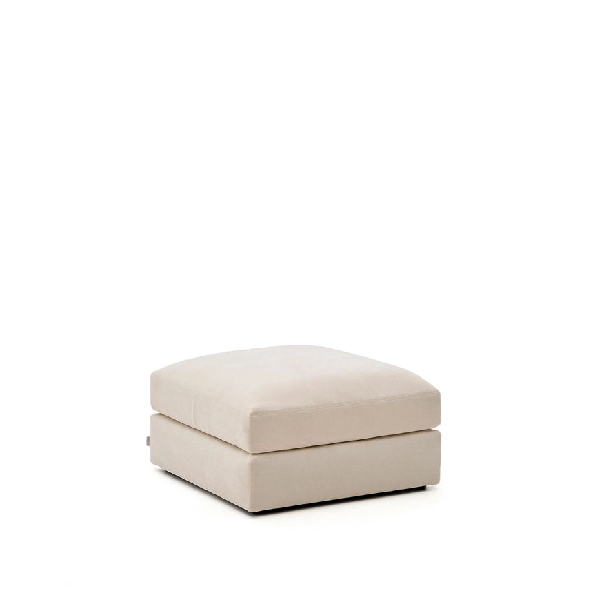 Fußablage Alea mit abnehmbarem Bezug aus Chenille in Beige, 90 x 90 cm von Kave Home – Bild 4