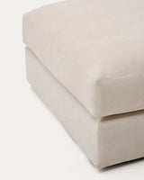 Fußablage Alea mit abnehmbarem Bezug aus Chenille in Beige, 90 x 90 cm von Kave Home – Bild 5