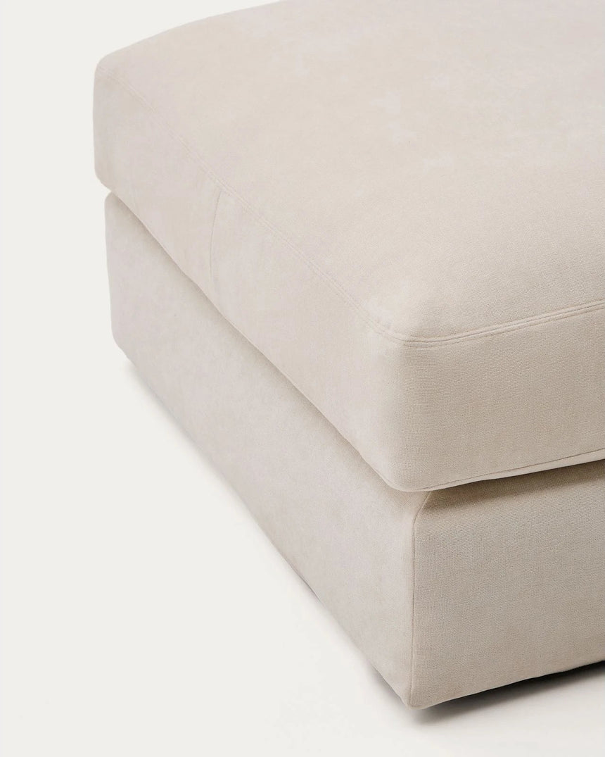 Fußablage Alea mit abnehmbarem Bezug aus Chenille in Beige, 90 x 90 cm von Kave Home – Bild 5
