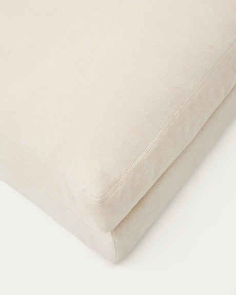 Fußablage Alea mit abnehmbarem Bezug aus Chenille in Ecru, 90 x 90 cm von Kave Home – Produktbild 6