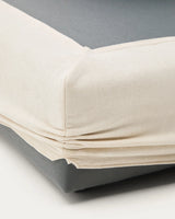 Fußablage Alea mit abnehmbarem Bezug aus Chenille in Ecru, 90 x 90 cm von Kave Home – Produktbild 7