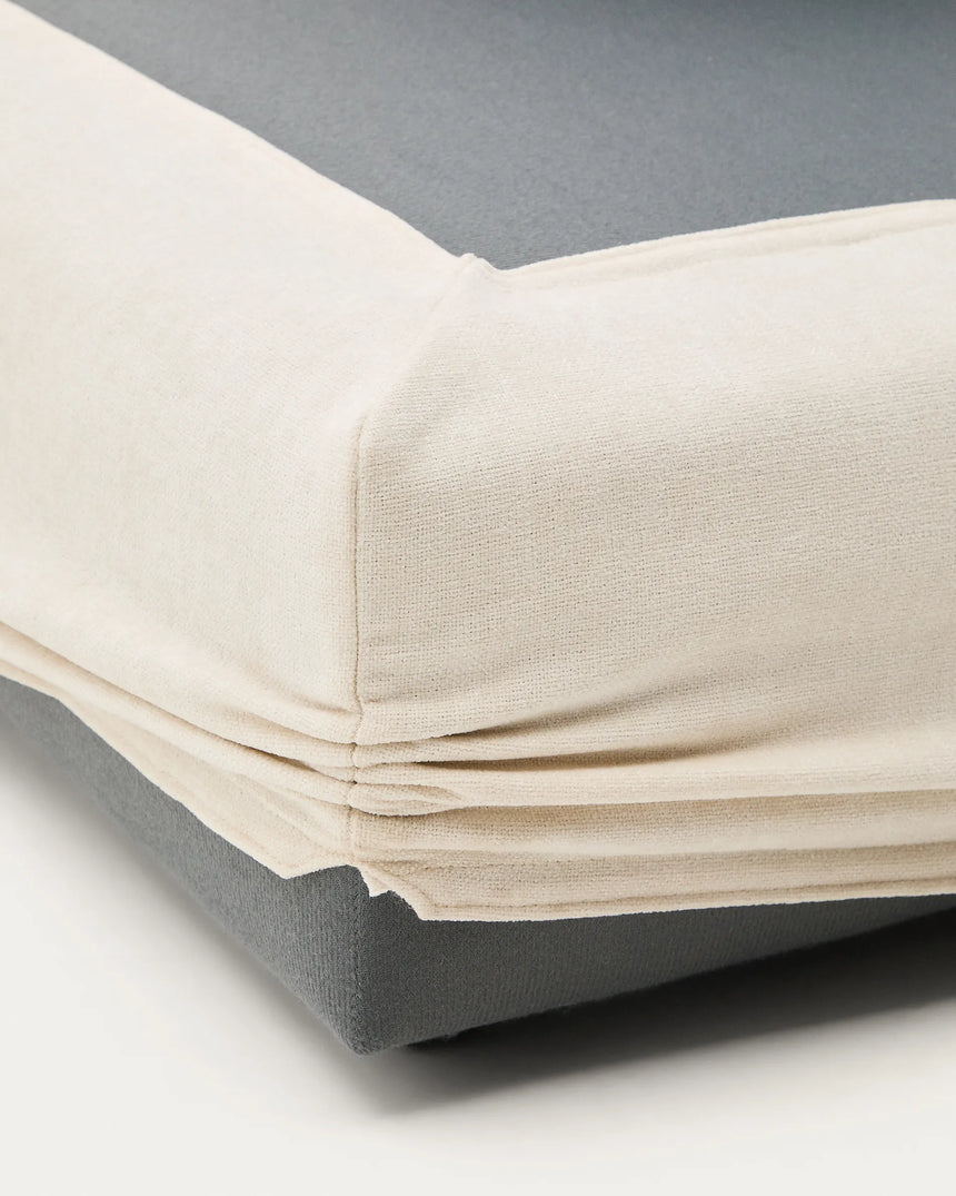 Fußablage Alea mit abnehmbarem Bezug aus Chenille in Ecru, 90 x 90 cm von Kave Home – Produktbild 7