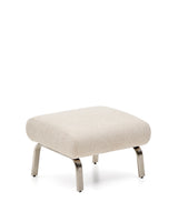 Fußablage Amsen in Beige mit Beinen aus em gebürsteten Edelstahl 68 x 55 cm von Kave Home – Produktbild 1