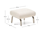 Fußablage Amsen in Beige mit Beinen aus em gebürsteten Edelstahl 68 x 55 cm von Kave Home – Produktbild 5