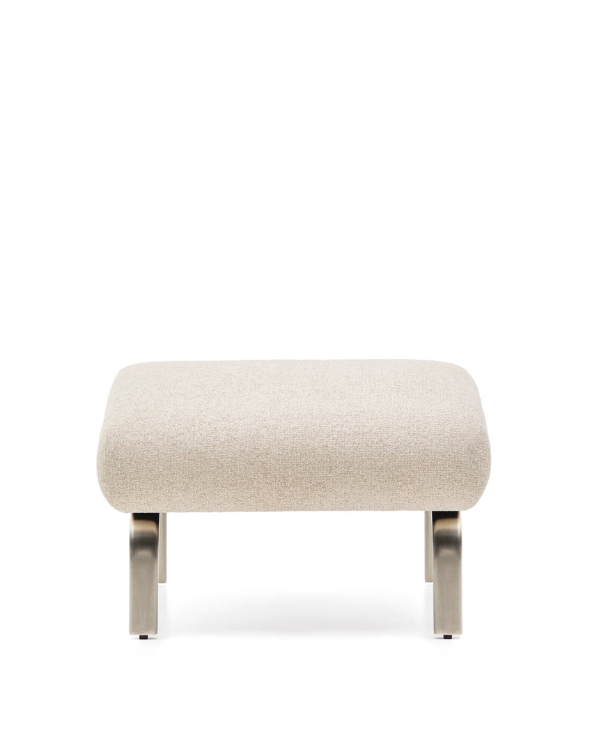 Fußablage Amsen in Beige mit Beinen aus em gebürsteten Edelstahl 68 x 55 cm von Kave Home – Produktbild 6