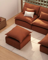 Fußablage Anarela mit abnehmbarem Bezug und Kissen aus 100 % Leinen, 80 x 80 cm, FSC Mix Credit von Kave Home – Bild 1