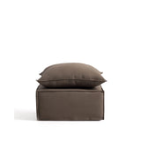 Fußablage Anarela mit abnehmbarem Bezug und Kissen aus 100 % Leinen in Taupe, 80 x 80 cm, FSC Mix Credit von Kave Home – Bild 1