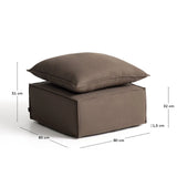 Fußablage Anarela mit abnehmbarem Bezug und Kissen aus 100 % Leinen in Taupe, 80 x 80 cm, FSC Mix Credit von Kave Home – Bild 3