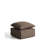 Fußablage Anarela mit abnehmbarem Bezug und Kissen aus 100 % Leinen in Taupe, 80 x 80 cm, FSC Mix Credit von Kave Home – Bild 4