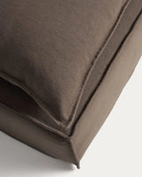 Fußablage Anarela mit abnehmbarem Bezug und Kissen aus 100 % Leinen in Taupe, 80 x 80 cm, FSC Mix Credit von Kave Home – Bild 6