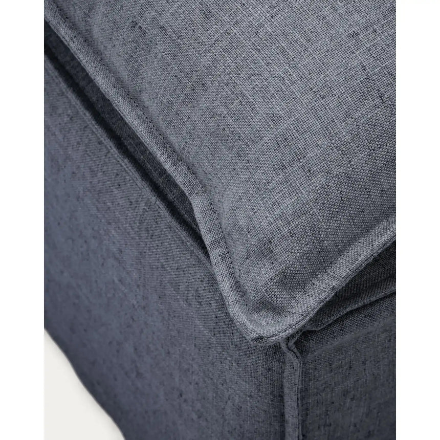 Fußablage Anarela mit abnehmbarem Bezug und Kissen aus Leinen und Viskose in Dunkelgrau, 80 x 80 cm, FSC Mix Credit von Kave Home – Bild 10
