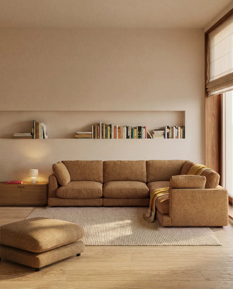 Fußablage Gala aus senfgelbem Microbouclé, FSC Mix Credit, 90 x 90 cm von Kave Home – Bild 2