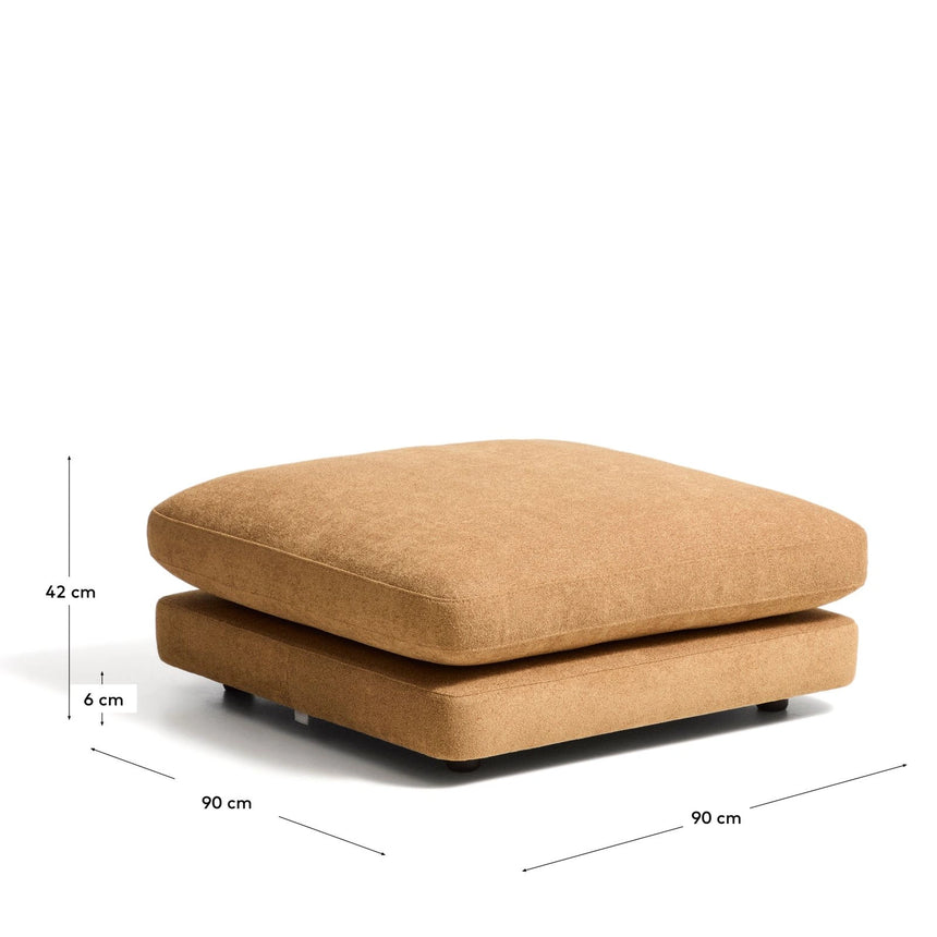 Fußablage Gala aus senfgelbem Microbouclé, FSC Mix Credit, 90 x 90 cm von Kave Home – Bild 3
