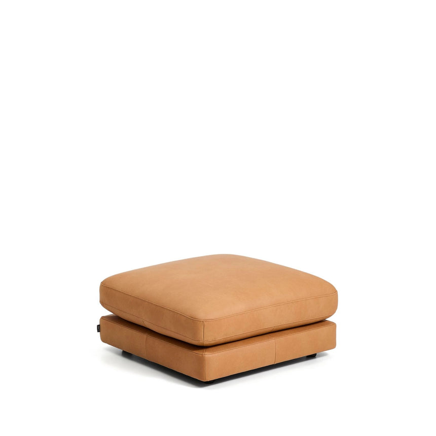 Fußablage Gala in braunem Leder, 90 x 90 cm von Kave Home – Produktbild 4