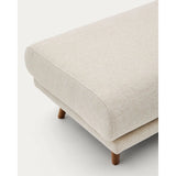 Fußablage Karin aus beiger Chenille mit Beinen aus massivem Buchenholz mit walnussfarbener Oberfläche 90 x 70 cm von Kave Home – Bild 3