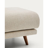 Fußablage Karin aus beiger Chenille mit Beinen aus massivem Buchenholz mit walnussfarbener Oberfläche 90 x 70 cm von Kave Home – Bild 4