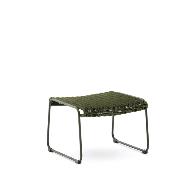 Fußablage Maurina aus grün verzinktem Stahl mit grünem Seil 58 x 52,5 cm von Kave Home – Bild 1