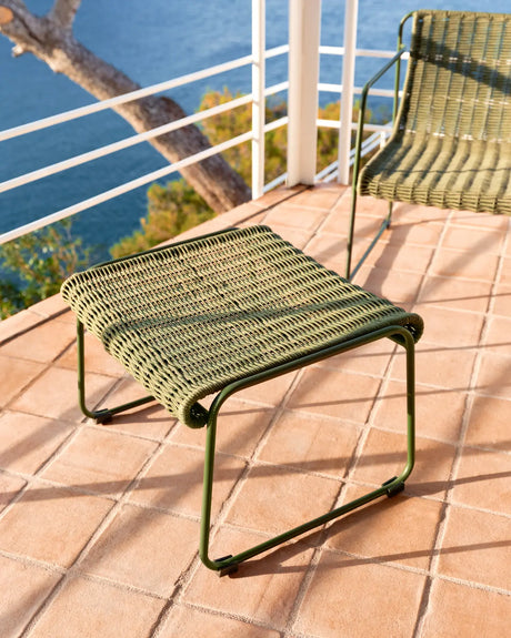 Fußablage Maurina aus grün verzinktem Stahl mit grünem Seil 58 x 52,5 cm von Kave Home – Bild 2