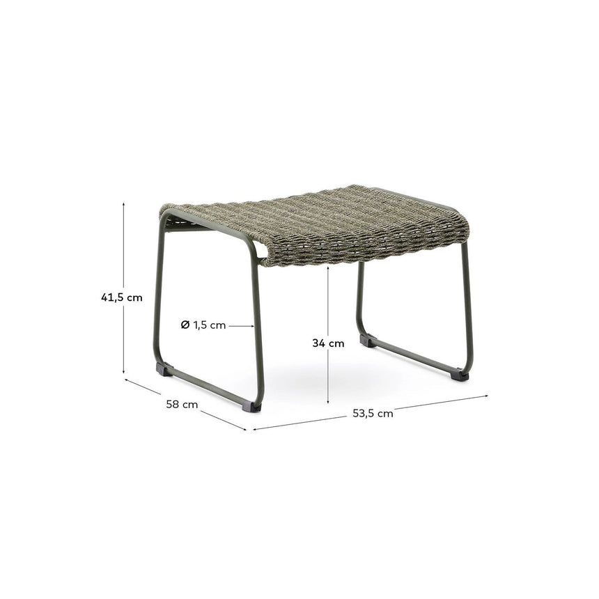 Fußablage Maurina aus grün verzinktem Stahl mit grünem Seil 58 x 52,5 cm von Kave Home – Bild 6
