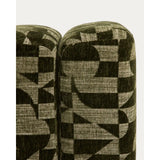 Fußablage Nedilo quadratisch aus geometrischem Jacquard-Gewebe, moosgrün FSC Mix Credit von Kave Home – Bild 6
