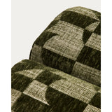 Fußablage Nedilo quadratisch aus geometrischem Jacquard-Gewebe, moosgrün FSC Mix Credit von Kave Home – Bild 7