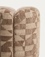 Fußablage Nedilo rund aus geometrischem Jacquard-Gewebe Taupe FSC Mix Credit von Kave Home – Bild 5