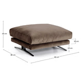 Fußablage Veliro mit Samt und Stahlbeinen mit schwarzem Finish, 85 x 90 cm, FSC Mix Credit von Kave Home – Bild 3