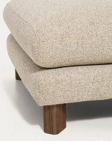 Fußablage Vera in Beige mit Beinen aus massivem Eschenholz mit Nussbaum-Finish, 80 x 80 cm, FSC Mix Credit von Kave Home – Bild 4