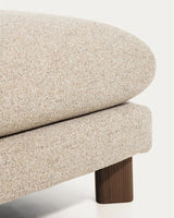 Fußablage Vera in Beige mit Beinen aus massivem Eschenholz mit Nussbaum-Finish, 80 x 80 cm, FSC Mix Credit von Kave Home – Bild 5