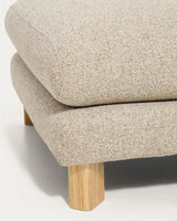 Fußablage Vera in Beige mit Beinen aus massivem Eschenholz mit natürlichem Finish, 80 x 80 cm, FSC Mix Credit von Kave Home – Bild 4