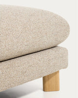 Fußablage Vera in Beige mit Beinen aus massivem Eschenholz mit natürlichem Finish, 80 x 80 cm, FSC Mix Credit von Kave Home – Bild 5