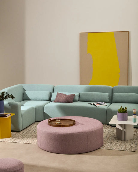 Fußablage mit abnehmbarem Bezug Kaeli violett Ø 120 cm von Kave Home – Bild 2
