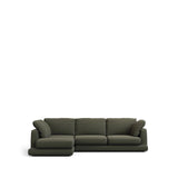 Gala 4-Sitzer-Sofa mit Chaiselongue links aus dunkelgrüner Chenille FSC Mix Credit 300 cm von Kave Home – Bild 1