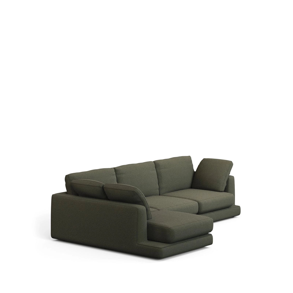 Gala 4-Sitzer-Sofa mit Chaiselongue links aus dunkelgrüner Chenille FSC Mix Credit 300 cm von Kave Home – Bild 4