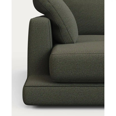 Gala 4-Sitzer-Sofa mit Chaiselongue links aus dunkelgrüner Chenille FSC Mix Credit 300 cm von Kave Home – Bild 6
