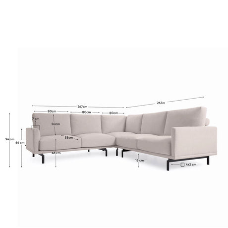 Galene 4-Sitzer Ecksofa beige 267 x 267 cm FSC Mix Credit von Kave Home – Produktbild 4