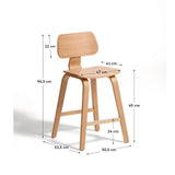 Gena-Hocker aus Eichenfurnier 65cm von Kave Home – Bild 2