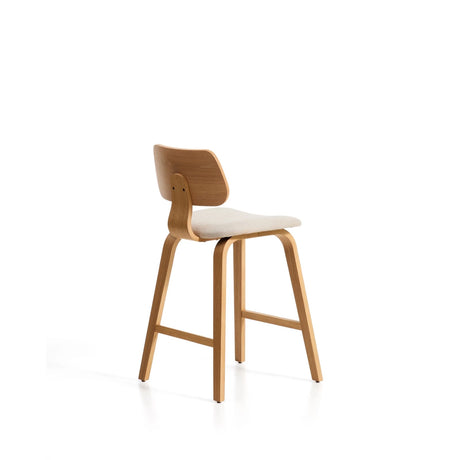 Gena-Hocker aus Eichenfurnier und beigefarbener Chenille 65cm von Kave Home – Bild 4