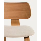 Gena-Hocker aus Eichenfurnier und beigefarbener Chenille 65cm von Kave Home – Bild 7