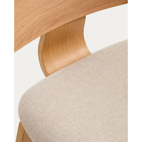 Gena-Hocker aus Eichenfurnier und beigefarbener Chenille 65cm von Kave Home – Bild 8