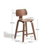 Gena-Hocker aus Nussbaumfurnier oder Eichenfurnier 65cm von Kave Home – Bild 2