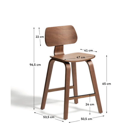 Gena-Hocker aus Nussbaumfurnier oder Eichenfurnier 65cm von Kave Home – Bild 2