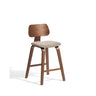 Gena-Hocker aus Nussbaumfurnier oder Eichenfurnier und Chenille 65cm von Kave Home – Bild 1