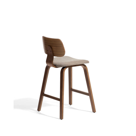 Gena-Hocker aus Nussbaumfurnier oder Eichenfurnier und Chenille 65cm von Kave Home – Bild 3