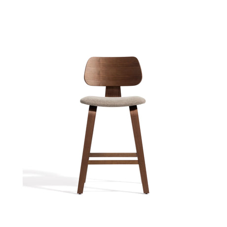 Gena-Hocker aus Nussbaumfurnier oder Eichenfurnier und Chenille 65cm von Kave Home – Bild 4
