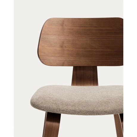 Gena-Hocker aus Nussbaumfurnier oder Eichenfurnier und Chenille 65cm von Kave Home – Bild 5